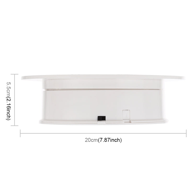 20cm 360 Degree Electric Rotating Turntable Display Stand Photography Video Shooting Props Turntable, Load 1.5kg, Powered by Battery & USB, 20cm/Powered by Battery or USB(W), 20cm/Powered by Battery or USB(W+B), 20cm/Powered by Battery or USB(B)