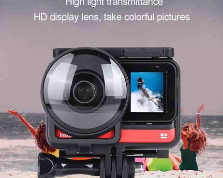 Lens Guard Protective Glass Cover for Insta360one R Panoramic Camera with Frame, For Insta360 One R