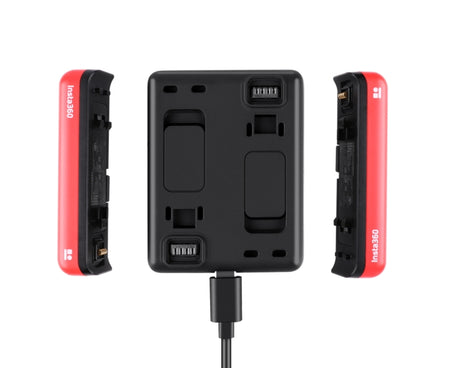 R-R-LF8-CINOR8CA For Insta360 ONE R 4K Panoramic Camera Batteries Charger Fast Charging Dual Charging Interface Charging Base, Batteries Charger