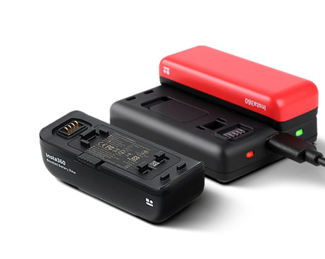 R-R-LF8-CINOR8CA For Insta360 ONE R 4K Panoramic Camera Batteries Charger Fast Charging Dual Charging Interface Charging Base, Batteries Charger