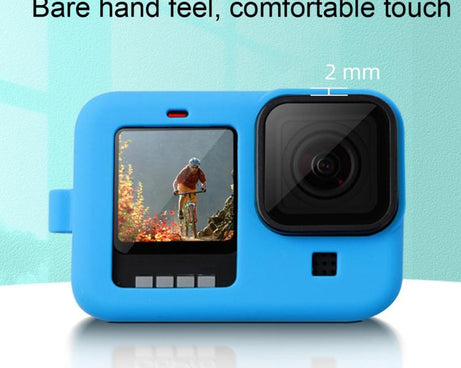 For GoPro HERO10 Black / HERO9 Black Silicone Protective Case Cover with Wrist Strap & Lens Cover, For GoPro HERO10 Black