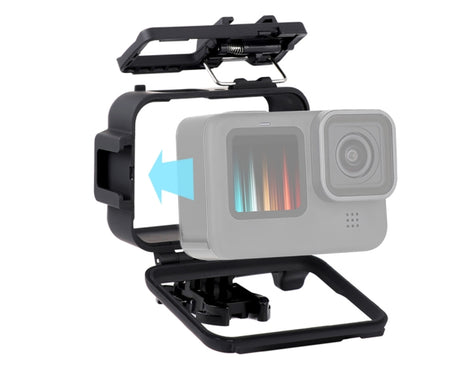 For GoPro HERO10 Black / HERO9 Black Plastic Frame Mount Protective Case with Base Buckle & Long Screw, Plastic Frame