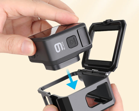 For GoPro HERO10 Black / HERO9 Black ABS Plastic Border Frame Mount Protective Case with Buckle Basic Mount & Screw, ABS Plastic Border Frame