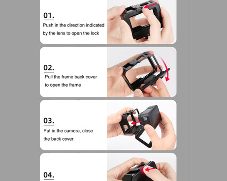 For GoPro HERO10 Black / HERO9 Black ABS Plastic Border Frame Mount Protective Case with Buckle Basic Mount & Screw, ABS Plastic Border Frame