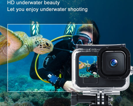 45m Waterproof Housing Protective Case with Buckle Basic Mount & Screw For GoPro HERO10 Black / HERO9 Black, For GoPro HERO9 Black