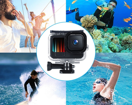 45m Waterproof Housing Protective Case with Buckle Basic Mount & Screw For GoPro HERO10 Black / HERO9 Black, For GoPro HERO9 Black