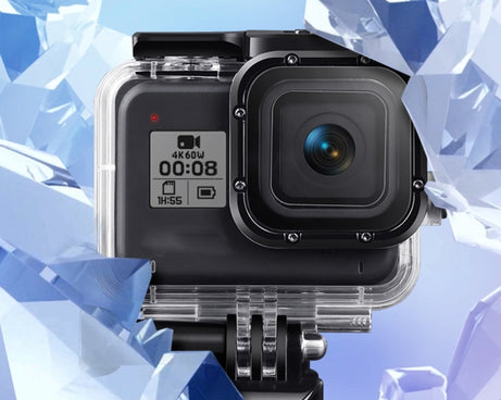 For GoPro HERO8 Black 45m Waterproof Housing Protective Case with Buckle Basic Mount & Screw & Floating Bobber Grip & Strap & Anti-Fog Inserts, Transparent HERO8 Case