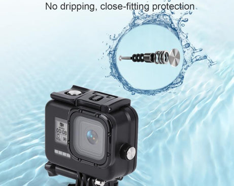 For GoPro HERO8 Black 45m Waterproof Housing Protective Case with Buckle Basic Mount & Screw & Floating Bobber Grip & Strap & Anti-Fog Inserts, Transparent HERO8 Case