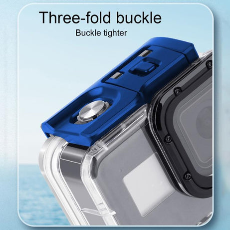 For GoPro HERO8 Black 45m Waterproof Housing Protective Case with Buckle Basic Mount & Screw & Floating Bobber Grip & Strap & Anti-Fog Inserts, Black HERO8 Case