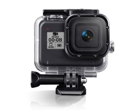 For GoPro HERO8 Black 45m Waterproof Housing Protective Case with Buckle Basic Mount & Screw & (Purple, Red, Pink) Filters & Floating Bobber Grip & Strap & Anti-Fog Inserts, Black HERO8 Case+Filters