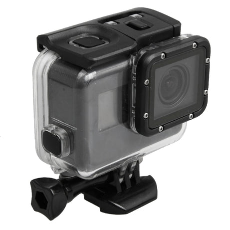 For GoPro HERO5 30m Waterproof PC & ABS Housing Protective Case + Touch Back Cover with Buckle Basic Mount & Long Screw, Backcover Size: 7 x 6 cm, Protective Case