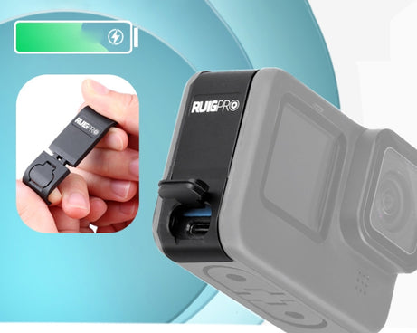 RUIGPRO Aluminum Alloy Battery Side Interface Cover for GoPro HERO10 Black / HERO9 Black, Aluminum Alloy Side Cover