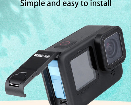 RUIGPRO Aluminum Alloy Battery Side Interface Cover for GoPro HERO10 Black / HERO9 Black, Aluminum Alloy Side Cover