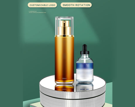 12cm 360 Degree Rotating Turntable Mirror Electric Display Stand Video Shooting Props Turntable, Load: 3kg, 12cm Mirror Sequins Gold, 12cm Mirror Sequins Silver