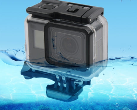 45m Waterproof Housing Protective Case + Touch Screen Back Cover for GoPro NEW HERO /HERO6 /5, with Buckle Basic Mount & Screw, No Need to Remove Lens, Touch Screen (Transparent), Touch Screen (Black)