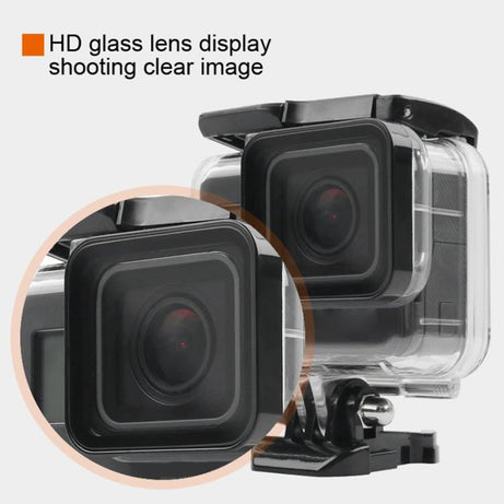 45m Waterproof Housing Protective Case + Touch Screen Back Cover for GoPro NEW HERO /HERO6 /5, with Buckle Basic Mount & Screw, No Need to Remove Lens, Touch Screen (Transparent)