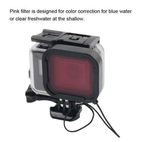 45m Waterproof Housing Protective Case + Touch Screen Back Cover for GoPro NEW HERO /HERO6 /5, with Buckle Basic Mount & Screw & (Purple, Red, Pink) Filters, No Need to Remove Lens, Touch Screen + Filters (Transparent)