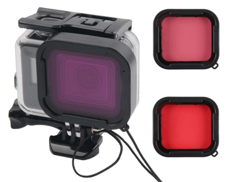 45m Waterproof Housing Protective Case + Touch Screen Back Cover for GoPro NEW HERO /HERO6 /5, with Buckle Basic Mount & Screw & (Purple, Red, Pink) Filters, No Need to Remove Lens, Touch Screen + Filters (Transparent), Touch Screen + Filters (Black)