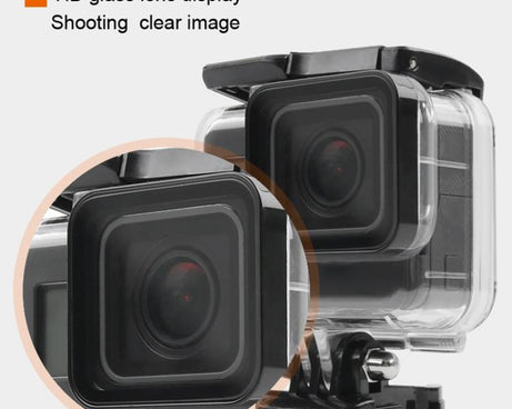 45m Waterproof Housing Protective Case + Touch Screen Back Cover for GoPro NEW HERO /HERO6 /5, with Buckle Basic Mount & Screw & (Purple, Red, Pink) Filters, No Need to Remove Lens, Touch Screen + Filters (Transparent), Touch Screen + Filters (Black)