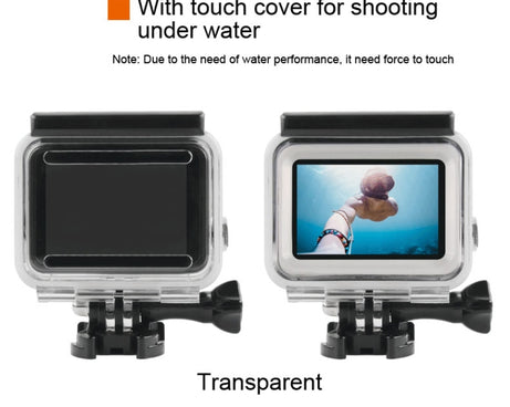 45m Waterproof Housing Protective Case + Touch Screen Back Cover for GoPro NEW HERO /HERO6 /5, with Buckle Basic Mount & Screw & (Purple, Red, Pink) Filters, No Need to Remove Lens, Touch Screen + Filters (Transparent), Touch Screen + Filters (Black)