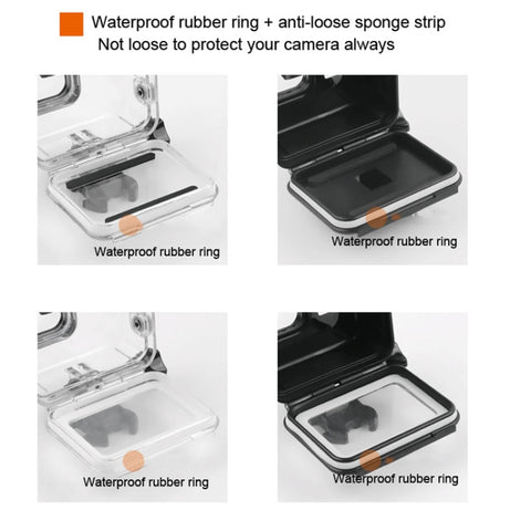 45m Waterproof Housing Protective Case + Touch Screen Back Cover for GoPro NEW HERO /HERO6 /5, with Buckle Basic Mount & Screw & (Purple, Red, Pink) Filters, No Need to Remove Lens, Touch Screen + Filters (Transparent)