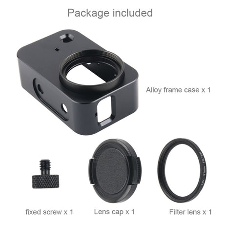Housing Shell Aluminum Alloy Protective Cage with 37mm Filter Lens & Lens Cap & Screw for Xiaomi Mijia Small Camera