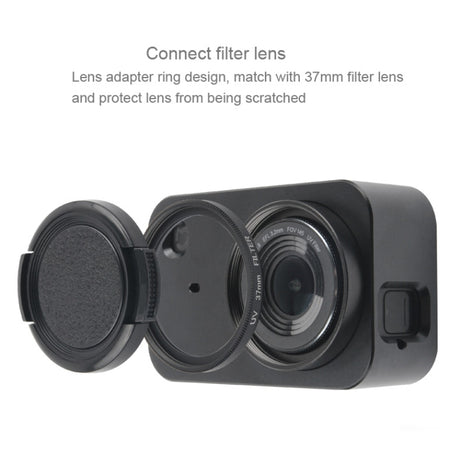 Housing Shell Aluminum Alloy Protective Cage with 37mm Filter Lens & Lens Cap & Screw for Xiaomi Mijia Small Camera