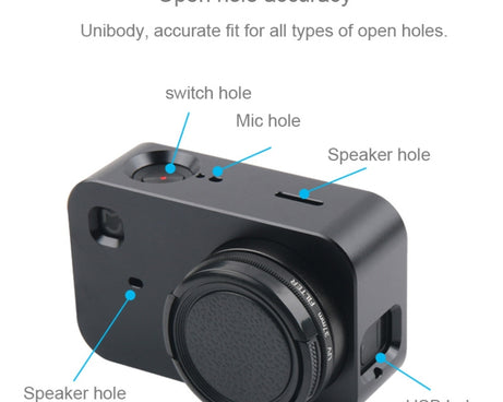 Housing Shell Aluminum Alloy Protective Cage with 37mm Filter Lens & Lens Cap & Screw for Xiaomi Mijia Small Camera