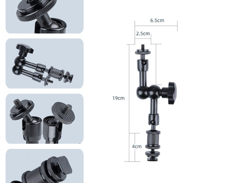 7 inch Adjustable Friction Articulating Magic Arm + Large Claws Clips, 7 inch Magic Arm + Claws Clips