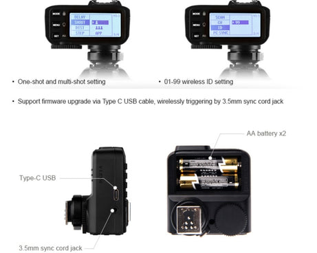 Godox X2T-C E-TTL II Bluetooth Wireless Flash Trigger for Canon, X2T-C for Canon