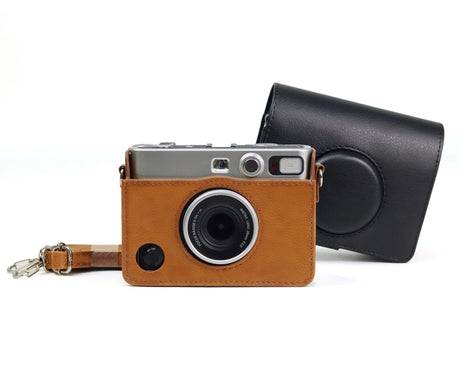 Retro Full Body Camera PU Leather Case Bag with Strap for FUJIFILM instax mini Evo, For FUJIFILM instax mini Evo Retro