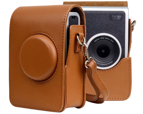 Vertical Full Body Camera PU Leather Case Bag with Strap for FUJIFILM instax mini Evo, For FUJIFILM instax mini Evo Vertical