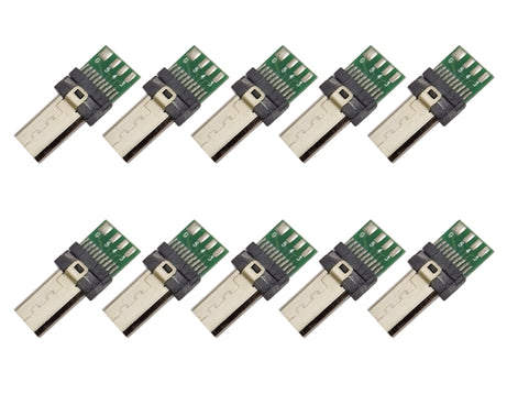 10 PCS 15-Pin USB PCB Connector Micro USB Plug Adapter for Sony Camera Data Cable