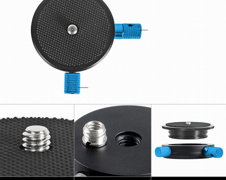 BEXIN QR-02 360 Degree Rotation Quick Release Head Camera Tripod Base Plate, QR-02 360