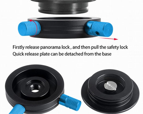 BEXIN QR-02 360 Degree Rotation Quick Release Head Camera Tripod Base Plate, QR-02 360