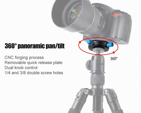 BEXIN QR-02 360 Degree Rotation Quick Release Head Camera Tripod Base Plate, QR-02 360