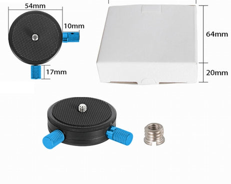 BEXIN QR-02 360 Degree Rotation Quick Release Head Camera Tripod Base Plate, QR-02 360