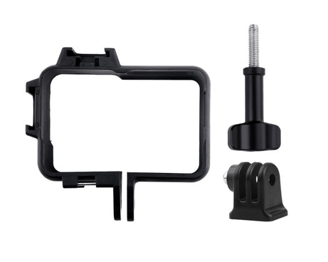 Plastic Frame Mount Protective Case Cage with Tripod Base Adapter & Long Screw & Cold Shoe Base for Insta360 One R, Cold Shoe Frame