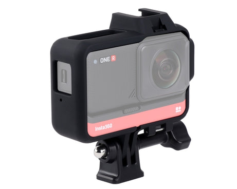 Plastic Frame Mount Protective Case Cage with Tripod Base Adapter & Long Screw & Cold Shoe Base for Insta360 One R, Cold Shoe Frame