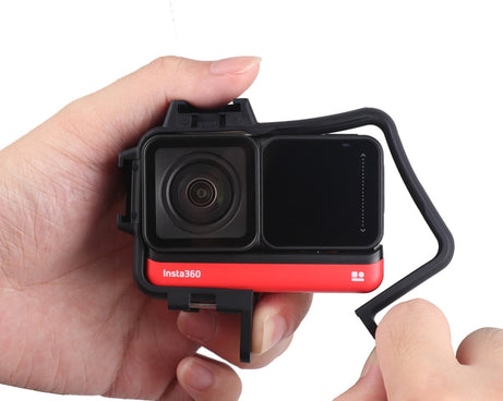 Plastic Frame Mount Protective Case Cage with Tripod Base Adapter & Long Screw & Cold Shoe Base for Insta360 One R, Cold Shoe Frame