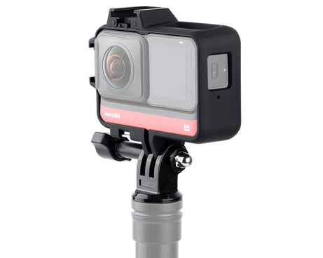 Plastic Frame Mount Protective Case Cage with Tripod Base Adapter & Long Screw & Cold Shoe Base for Insta360 One R, Cold Shoe Frame