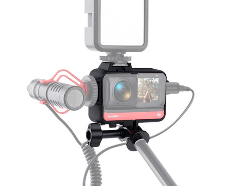 Plastic Frame Mount Protective Case Cage with Tripod Base Adapter & Long Screw & Cold Shoe Base for Insta360 One R, Cold Shoe Frame