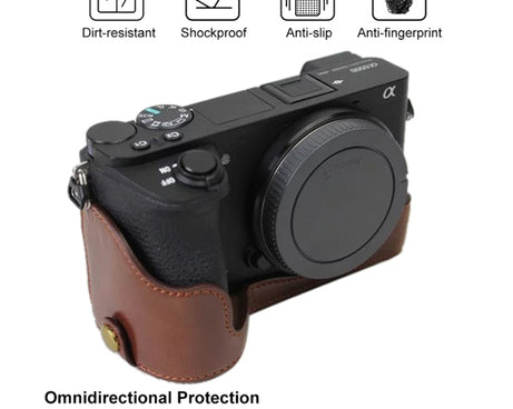 1/4 inch Thread PU Leather Camera Half Case Base for Sony ILCE-A6500 / A6500, For Sony ILCE-A6500 / A6500