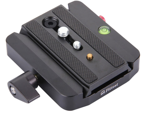 Fittest FC-501 Quick Release Assembly Aluminium Alloy Clamp Adapter with Quick Release Sliding Plate for Manfrotto Tripod 577 Replacement