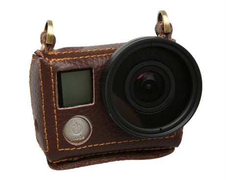 For GoPro HERO4 Litchi Texture Genuine Leather Protective Case with Sling, Litchi Texture (Brown), Litchi Texture (Black)