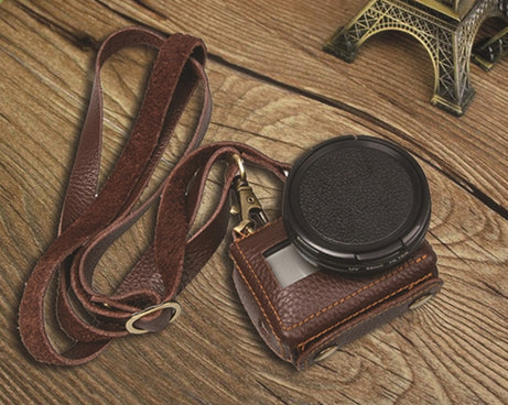 For GoPro HERO4 Litchi Texture Genuine Leather Protective Case with Sling, Litchi Texture (Brown), Litchi Texture (Black)