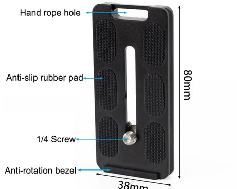 BEXIN PL-80 Anti-rotation Quick Release Plate with Rubber Cushion, PL-82