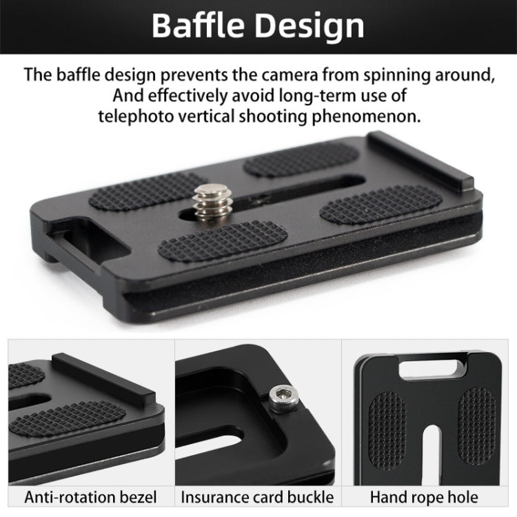 BEXIN PL-62 Anti-rotation Quick Release Plate with Rubber Cushion, PL-62