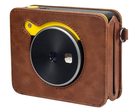 For Kodak Mini Shot 3 Square Retro / C300R instax Full Body Camera PU Leather Case Bag with Strap, For Kodak Mini Shot 3 Square Retro / C300R