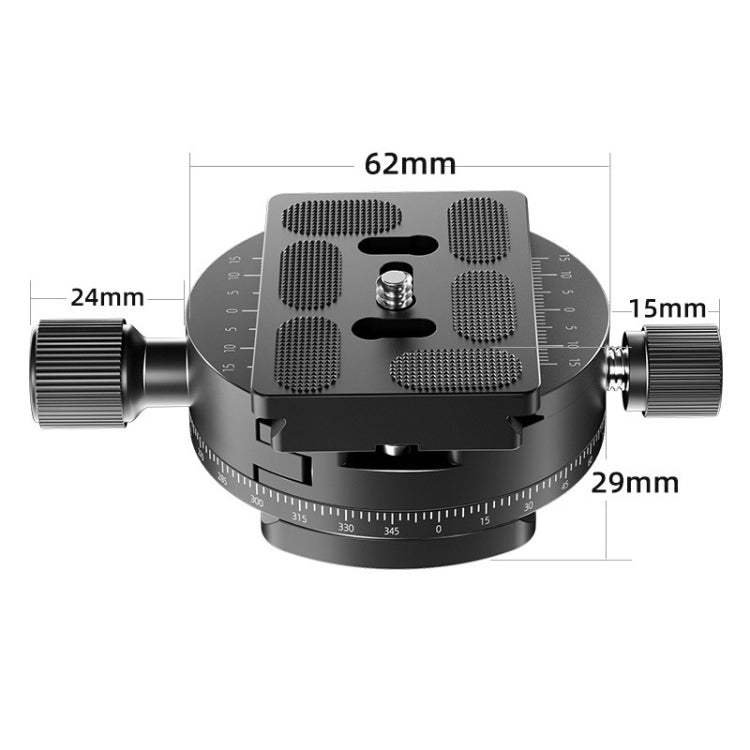 BEXIN QJ08-S Panoramic Rotary Quick Release Clamp Base Tripod Mount with Quick Release Plate, QJ08-S
